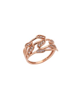 Δαχτυλίδι Ροζ Χρυσό Κ14 με Ζιργκόν