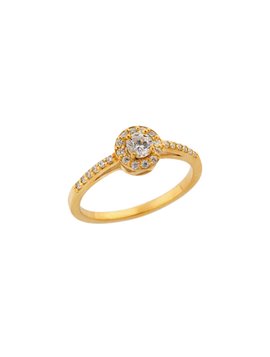 Δαχτυλίδι Ροζέτα από Κίτρινο Χρυσό Κ14 με Ζιργκόν