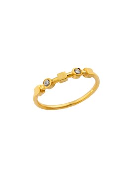 Δαχτυλίδι από Κίτρινο Χρυσό Κ14 με Ζιργκόν