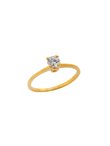 Δαχτυλίδι Γάμου Μονόπετρο από Κίτρινο Χρυσό Κ14 με Ζιργκόν