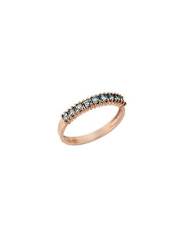 Δαχτυλίδι Σειρέ Ροζ Χρυσό 14Κ με AQUA MARINE
