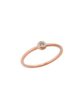 Δαχτυλίδι Μονόπετρο από Ροζ Χρυσό Κ18 με Ζιργκόν