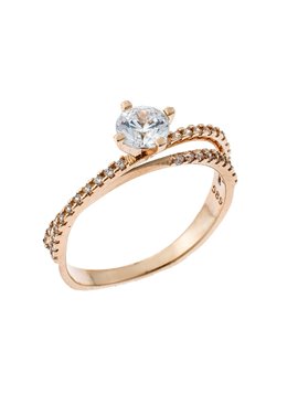 Δαχτυλίδι Γάμου 14Κ Ροζ Χρυσό με Ζιργκόν
