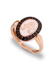 Δαχτυλίδι από Χρυσό Κ14 σε Ροζ Χρώμα με Ζιργκόν