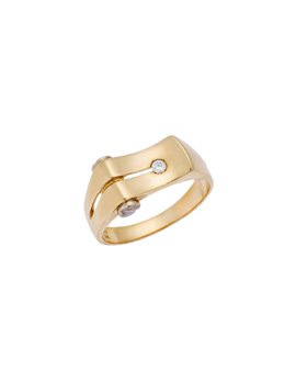 Ανδρικό Δαχτυλίδι Χρυσό 14Κ Δίχρωμο με Ζριγκόν