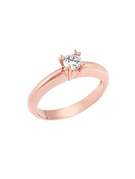 Δαχτυλίδι Γάμου Ροζ Χρυσό 9Κ με Ζιργκόν