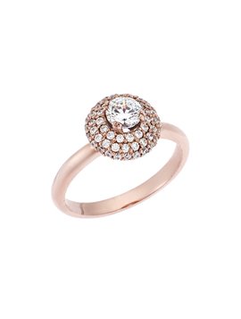 Δαχτυλίδι Ροζέτα Ροζ Χρυσό 9Κ με Ζιργκόν