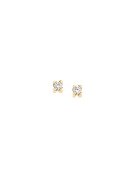 Σκουλαρίκια Μονόπετρα από Χρυσό 14Κ σε Κίτρινο Χρώμα με Ζιργκόν