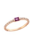 Δαχτυλίδι Μονόπετρο με Διαμάντια και Ρουμπίνι 18Κ σε Ροζ Χρυσό