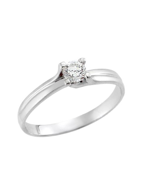 Δαχτυλίδι Γάμου με Διαμάντι Λευκόχρυσο 18Κ