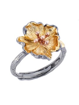 Ασημένιο Χειροποίητο Δαχτυλίδι με Λουλούδι