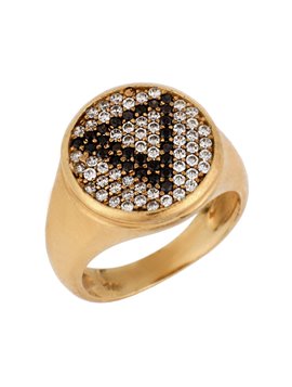 Δαχτυλίδι Σεβαλιέ με Μονόγραμμα Χρυσό 14Κ με Ζιργκόν