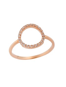 Δαχτυλίδι Κ14 Ροζ με Ζιργκόν