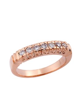 Δαχτυλίδι Σειρέ Κ18 Ροζ με Διαμάντια
