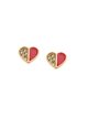 Κίτρινα Σκουλαρίκια Καρδιά Κ9 με Σμάλτο & Ημιπολύτιμες Πέτρες