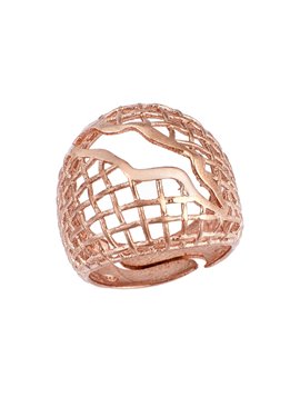 Ασημένιο Δαχτυλίδι 925 σε Ροζ Χρώμα