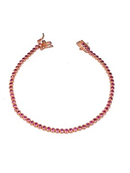 Βραχιόλι από Ασήμι 925 σε Ροζ Χρώμα με Ζιργκόν