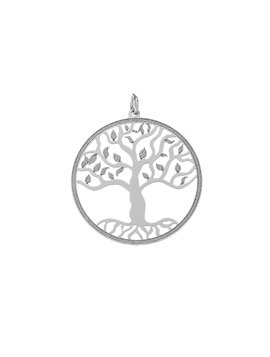 Δέντρο της Ζωής Μενταγιόν Ασημένιο 925 σε Λευκό Χρώμα