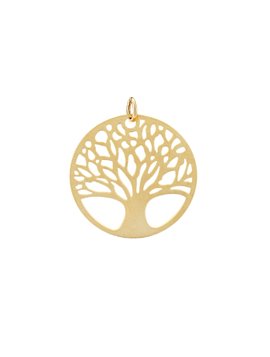 Δέντρο της Ζωής Μενταγιόν Ασημένιο 925 σε Κίτρινο Χρώμα