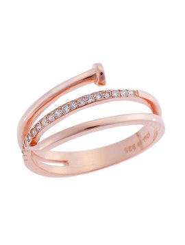 Δαχτυλίδι από Ασήμι 925 σε Ροζ Χρώμα με Ζιργκόν