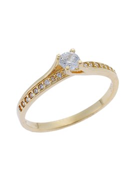Δαχτυλίδι Γάμου Χρυσό 14Κ με Ζιργκόν